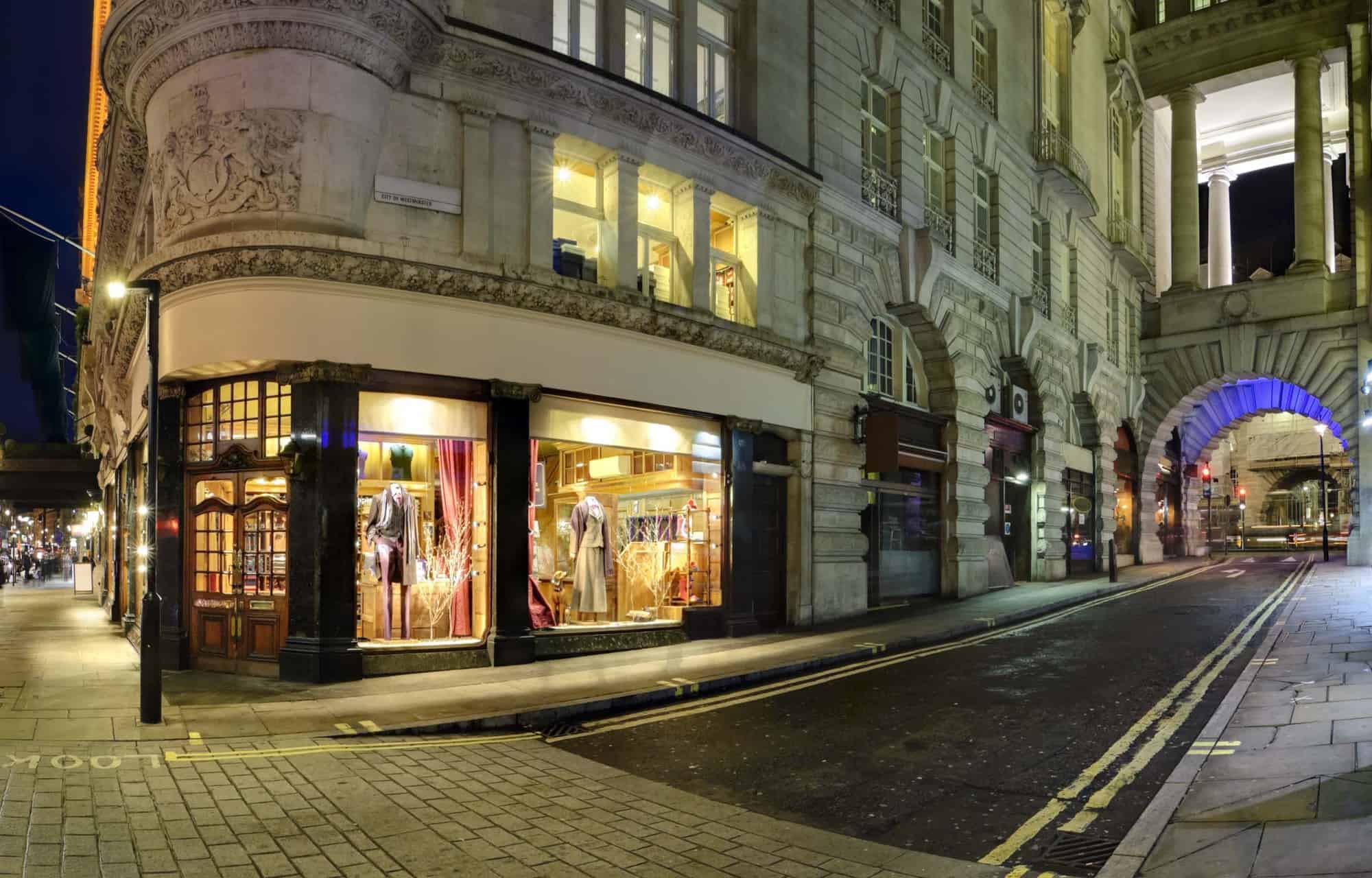 Boutique on corner in London's Piccadilly district