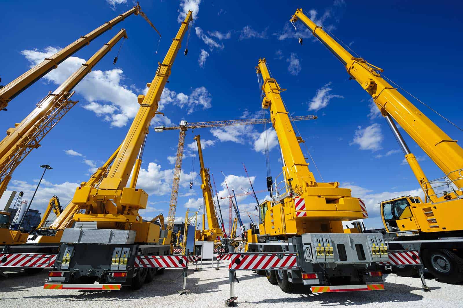 Multiple Yellow Construction Cranes