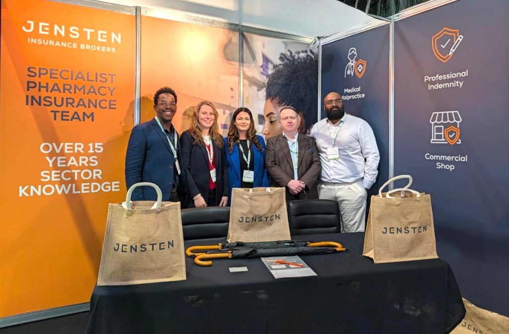 Jensten Insurance Brokers Pharmacy Team, standing ready to meet visitors at The Pharmacy Show 2026